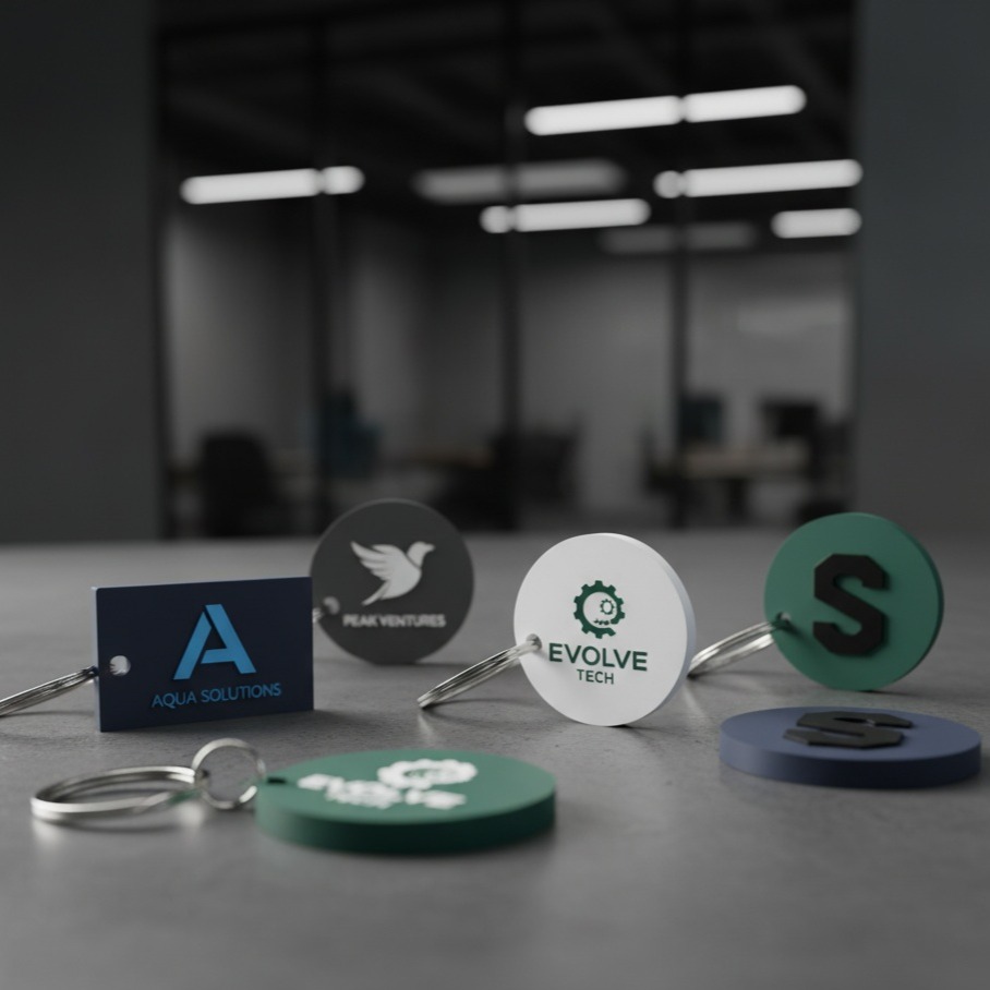 Llaveros 3D personalizados con logos de empresas